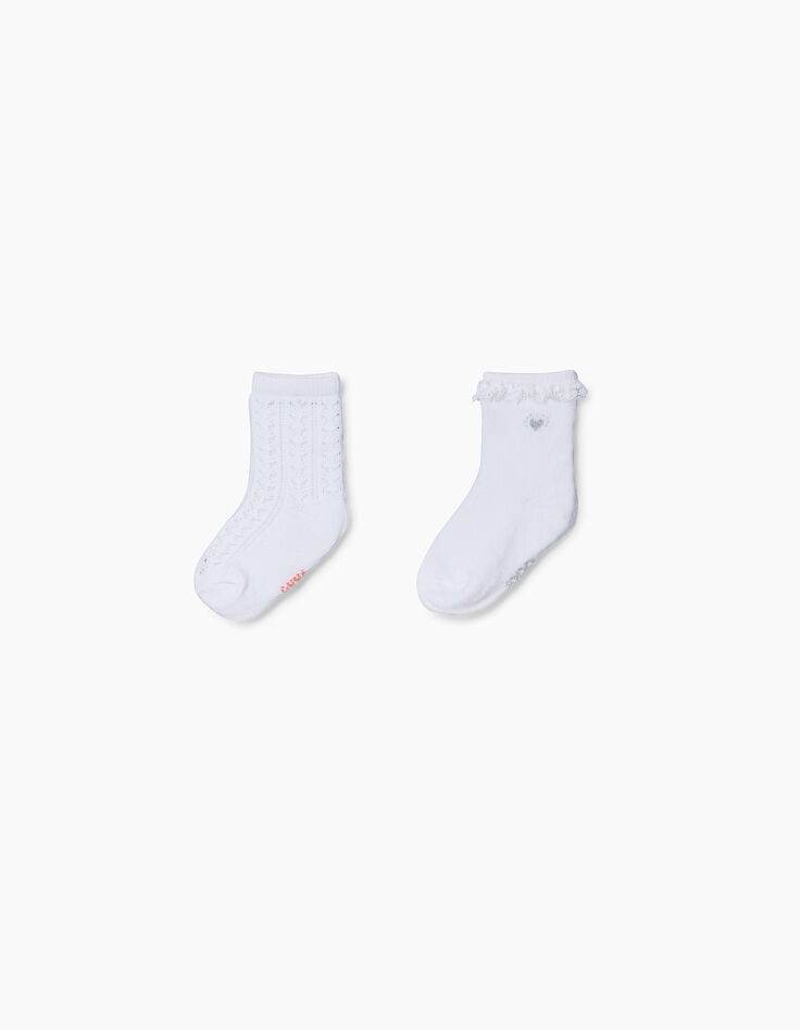 Chaussettes blanches bébé fille-2