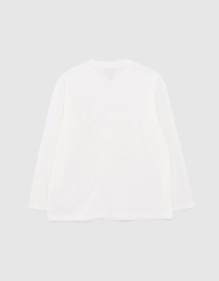 T-shirt blanc visuel profil sneakers garçon-3