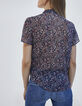 Kurz&auml;rmeliges Damenvoiletop mit Metallic-Paisley-Print-3