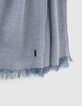 Men’s navy scarf with fine stripes-4