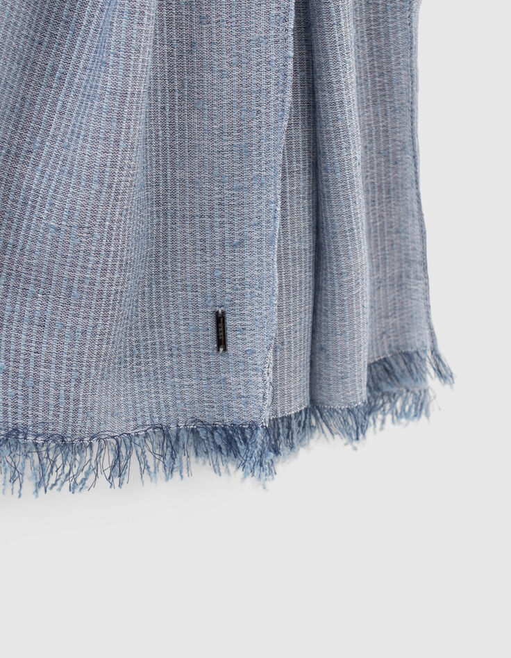 Men’s navy scarf with fine stripes-4