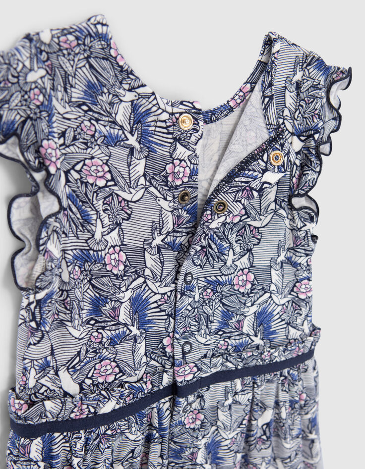 Vestido crudo colibrís wax bebé niña-4