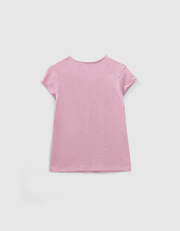 Girls’ violet embroidered Essential IKKS T-shirt - IKKS