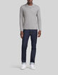 Polo gris medio reciclado cuello trampantojo hombre-1