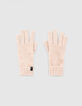 Girls’ pale pink knit gloves-1