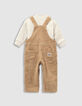 Set Truien en tuinbroek ribvelours babyjongens-5
