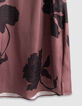 Robe midi bordeaux imprim&eacute; maxi floral Femme-8
