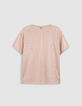 Tee-shirt col V beige dor&eacute; Femme-7