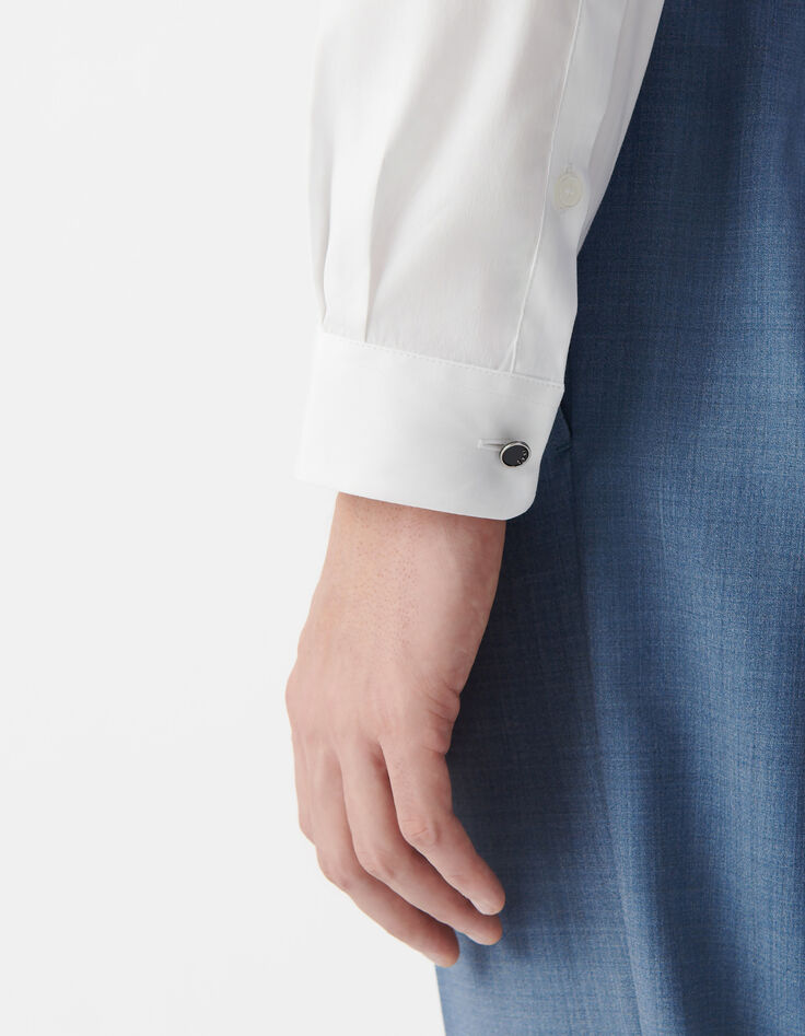 Chemise SLIM blanche en popeline Homme-4