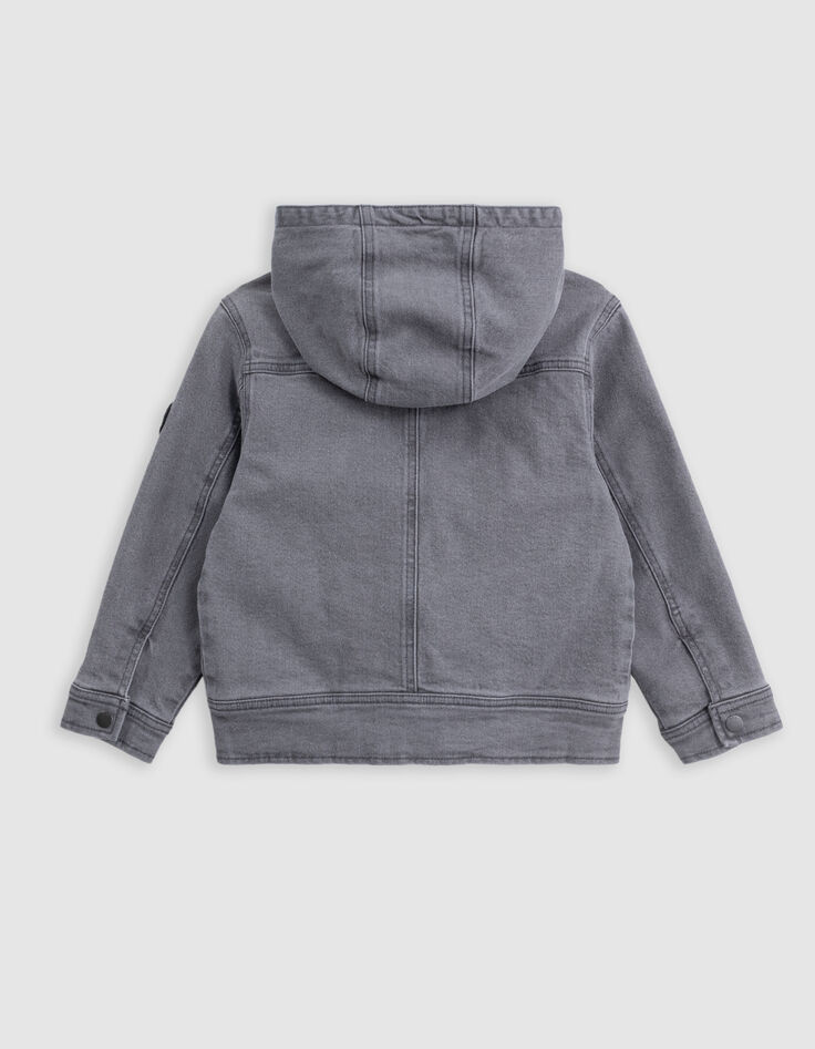 Chaqueta vaquera gris capucha niño-7
