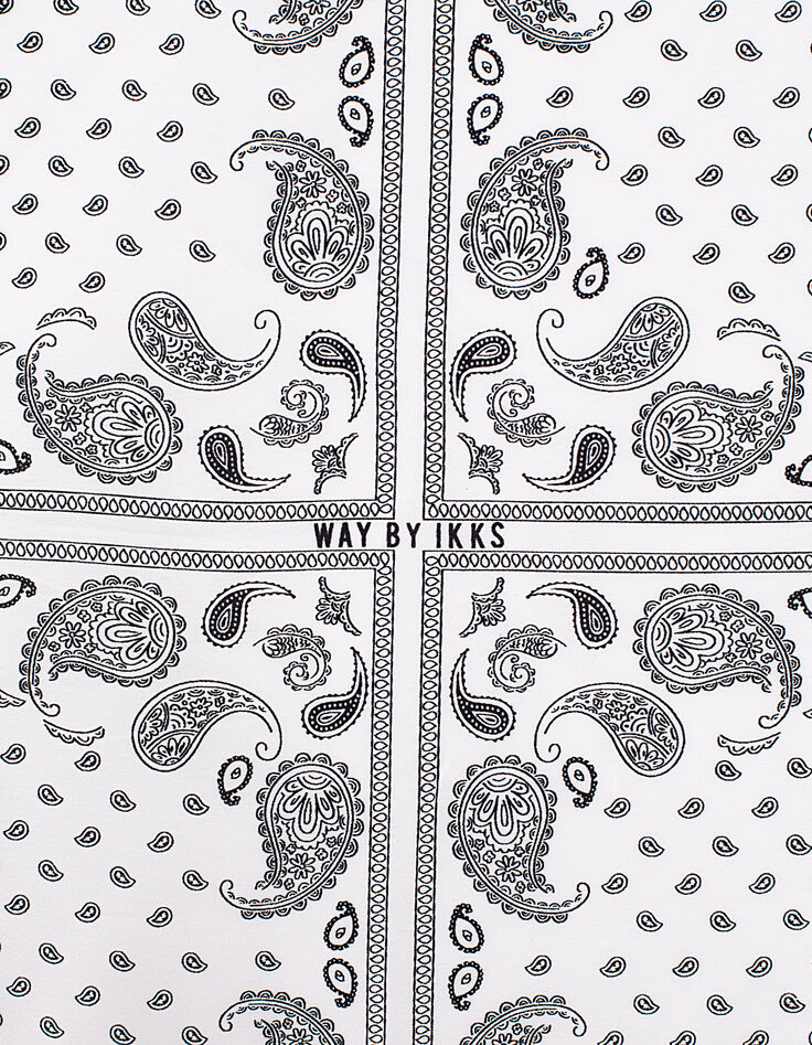 Girls&rsquo; off-white Paisley print satiny square scarf-2