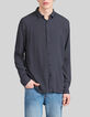 Camisa SLIM azul marino LENZING™ ECOVERO™ lunares hombre-1