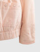 Girls’ powder pink jacket with Boho embroidery-4