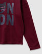 Bordeaux T-shirt biokatoen tekst en poes meisjes-8