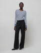 Schwarze Hose mit weitem Bein für Damen-1