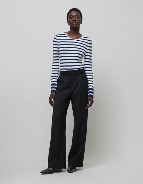 Women's black wide-leg pants - IKKS