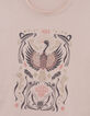 Camiseta de niña pájaro rosa con detalles dorados-2