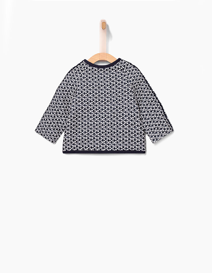 Veste blanc cassé jacquard navy bébé fille-3 Veste blanc cassé jacquard navy bébé fille-3