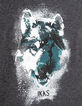 Camiseta gris jaspeado antracita cabeza de lobo niño -3