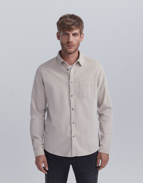 Men’s grey needlecord REGULAR shirt