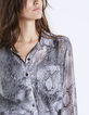 Chemise en voile imprimé python métallisé femme-4