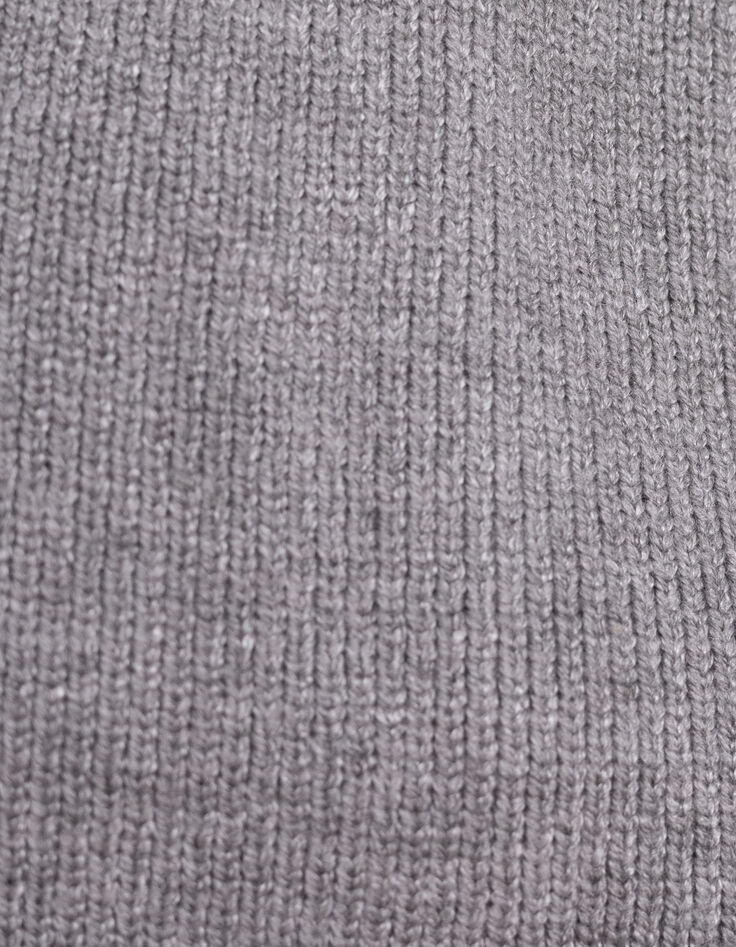 Boy's grey recycled knit beanie with gum logo-6