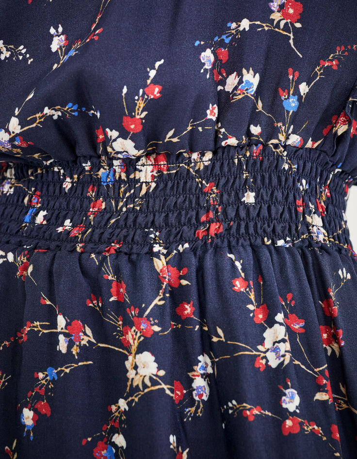 Damenkleid aus Viskose und Seide mit Kirschblütenprint-4