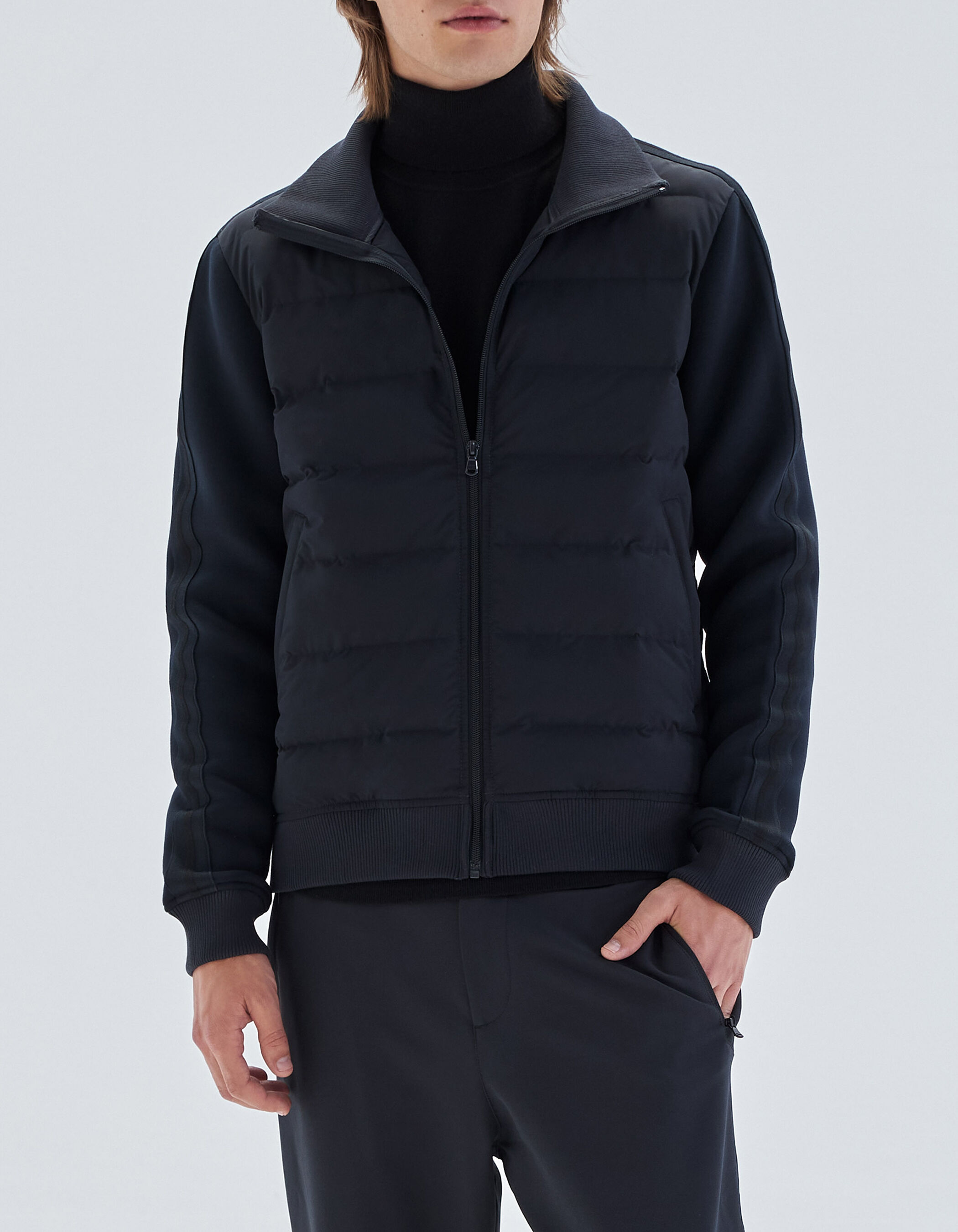 Sous doudoune dark navy matelassee bi matiere Homme IKKS