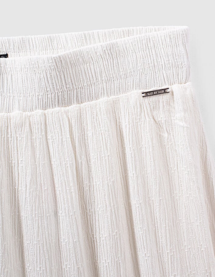Girls’ off-white long skirt with lace braid