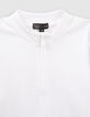Gebroken wit geribd T-shirt met rits meisjes-2