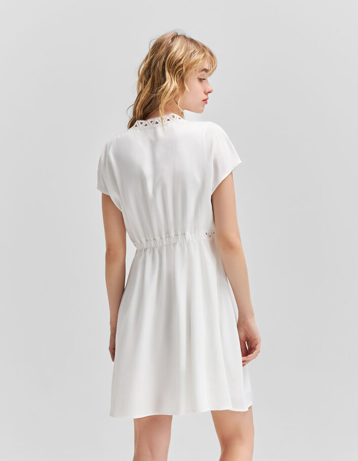 Vestido blanco roto reciclado tiras encaje - IKKS