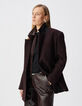 Veste oversize bordeaux boutonnage crois&eacute; Femme-4