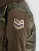 Donkerkaki parka in twee materialen gevoerd babymeisjes-6