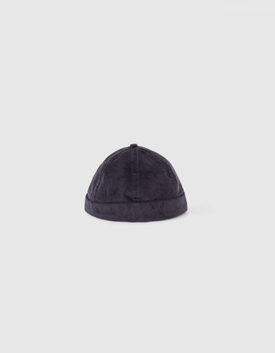 Bonnet marine en velours milleraies Homme - IKKS