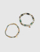 Pulseras doradas cuentas turquesa africana mujer-2