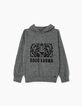 Pull gris chiné à capuche flocage tigre Good Karma garçon -2