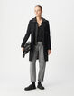 Manteau drap de laine à capuche femme-1