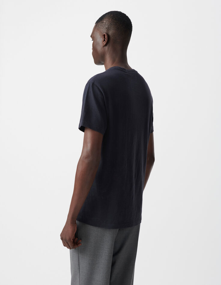 T-shirt marine coton bio message d'amour Homme-3