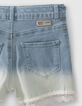 Jeansshort bio deep dye effect kanten boord meisjes-5