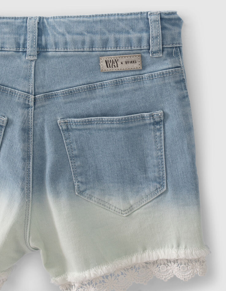 Jeansshort bio deep dye effect kanten boord meisjes-5 Jeansshort bio deep dye effect kanten boord meisjes-5
