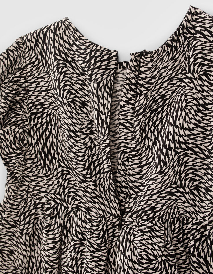 Blouse noire Lenzing&trade; Ecovero&trade; imprim&eacute; graphique fille-5