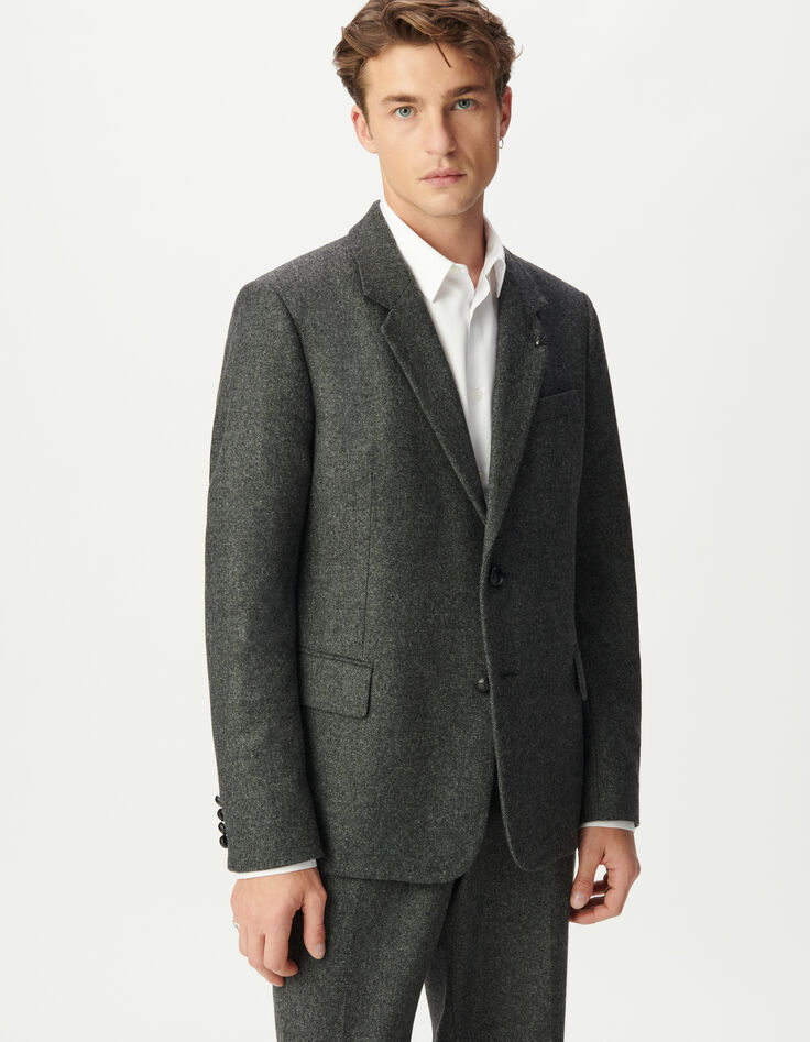 Men’s grey tweed-look suit jacket-4