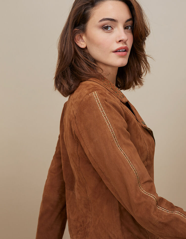 Cazadora camel de ante estilo motero I.Code-3