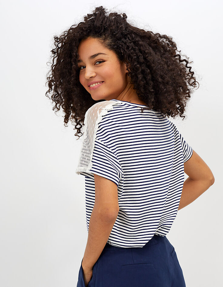 Tee shirt marinière à dentelle I.Code-3