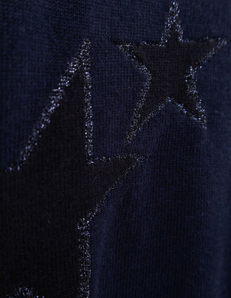 Jersey punto azul marino estrellas Intarsia niña-5 Jersey punto azul marino estrellas Intarsia niña-5