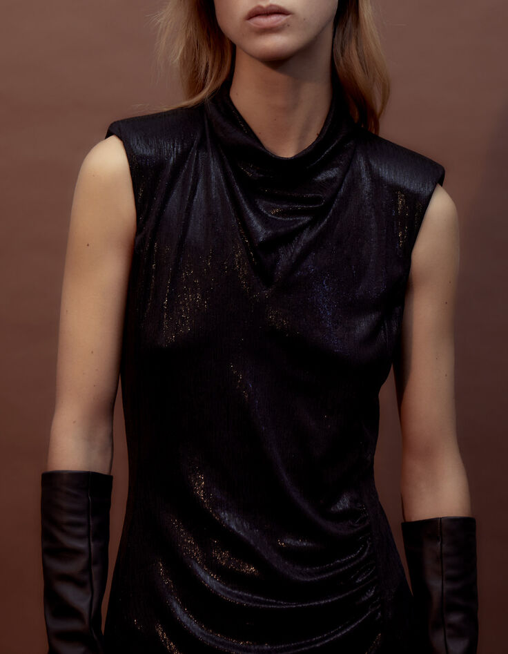 Pure Edition-Women’s black short draped dress-5 Pure Edition-Women’s black short draped dress-5