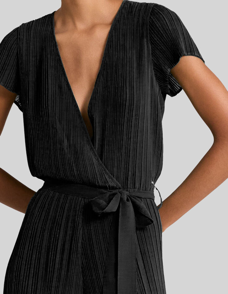 Women’s black pleated jumpsuit-4