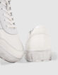 Women’s white leather K studded trainers-6