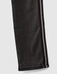 Black Used Slim-Mädchenjeans mit Seitenbändern-6