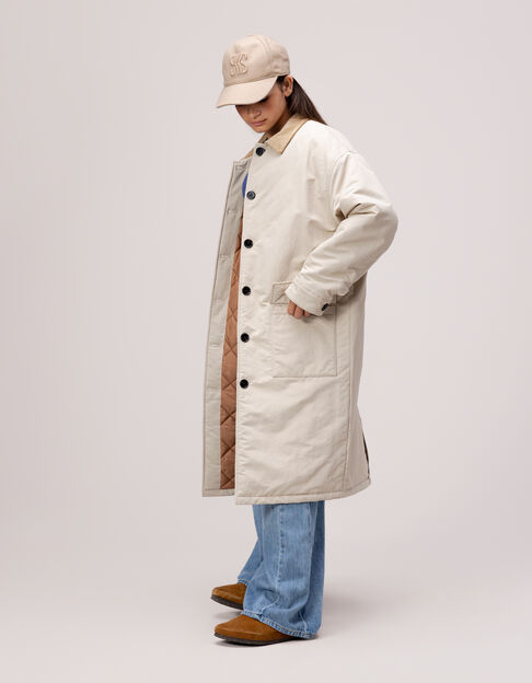 Trench beige col velours fille - IKKS
